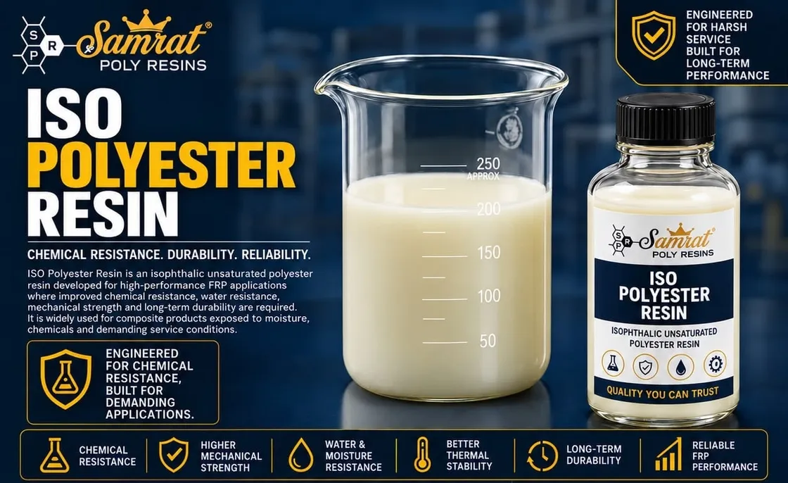 ISO Polyester Resin — isophthalic unsaturated polyester resin; Samrat Poly Resins product graphic