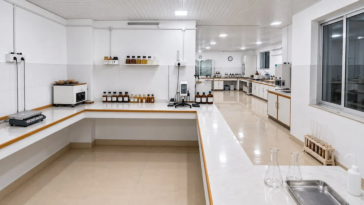 Quality inspection laboratory at Samrat Poly Resins